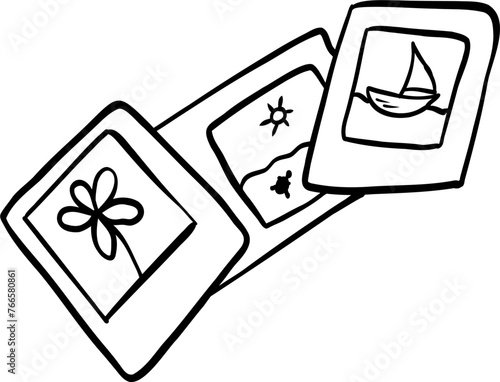 Hipster hand drawn vector illustration. Instant photos