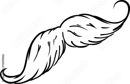 Hipster hand drawn vector illustration. Moustache