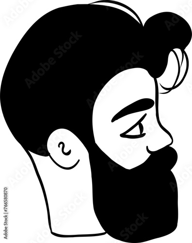 Hipster hand drawn vector illustration. Character man vintage look