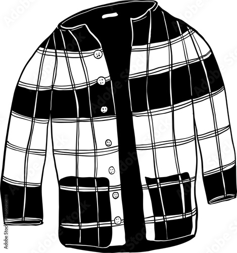 Hipster hand drawn vector illustration. Tweed jacket