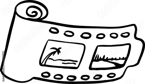 Hipster hand drawn vector illustration. Photo film