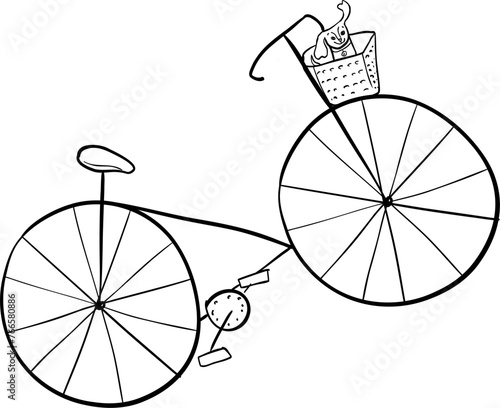Hipster hand drawn vector illustration. Bike