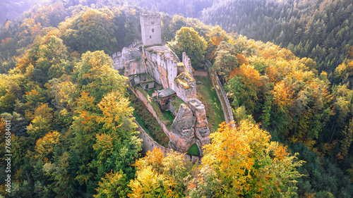 Old castle ruins Helfenburk hidden in the forests photo