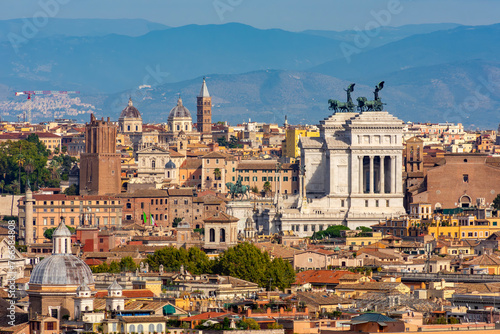 Rome cityscape seen from Janiculum hill, Italy