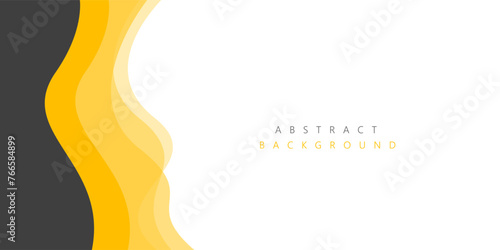 Gray and yellow wave modern background with white space for text and message. template design