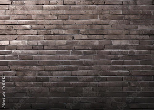 Abstract black brick wall texture for pattern background. wide panorama.black brick wall  brick background for design Grunge style retro shabby stylish Generative AI