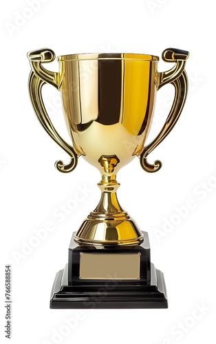 Golden trophy with  transparent background