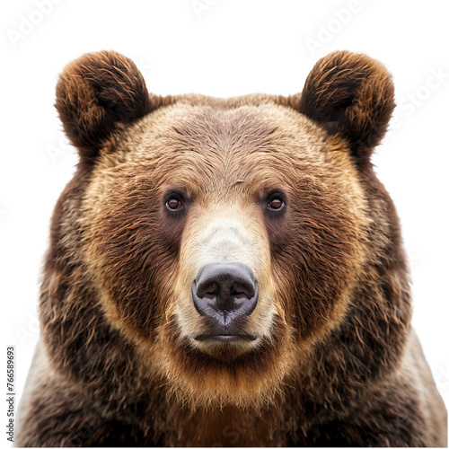 Bear face shot isolated on white or transparent background
