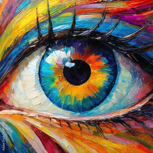 close up of oil painting of eye © Juli
