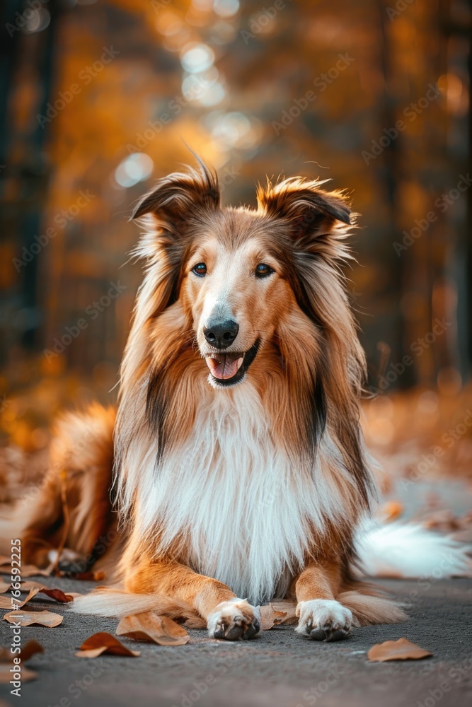 A peaceful scene of a dog resting on the ground. Suitable for pet care or relaxation concepts A peaceful scene of a dog resting on the ground. Suitable for pet care or relaxation concepts