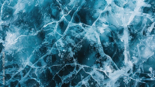Detailed view of frozen water surface, suitable for winter themes