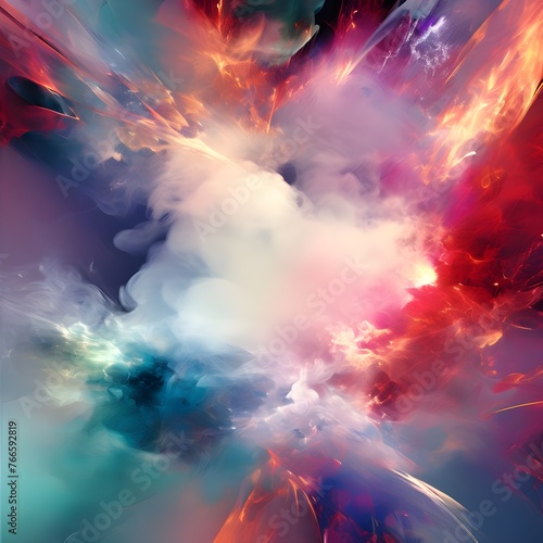 Colourful Abstract Flame Cloud Art