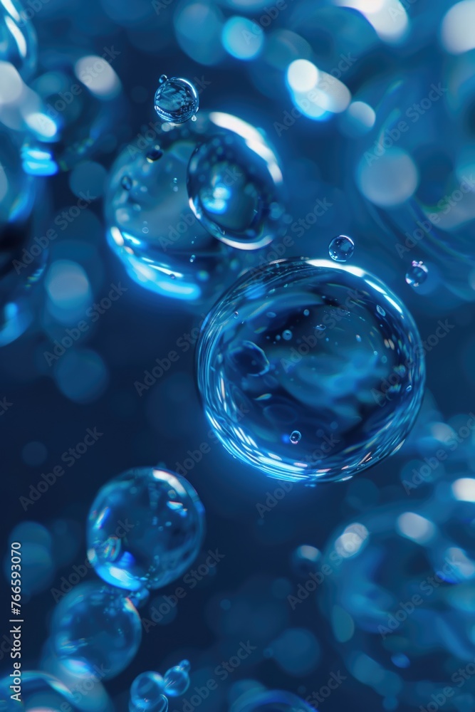 A bunch of bubbles floating on top of each other. Ideal for science or nature concepts
