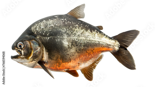 A piranha fish isolated on a white background as transparent PNG