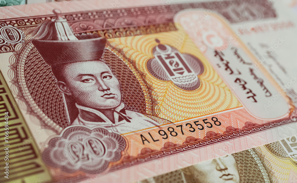 custom made wallpaper toronto digitalCloseup of old currency Mongolia  tugrik banknote with portrait of state founding member Damdin Sukhbaatar