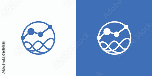 Circle shape technology connection wave vector logo design with modern, simple, clean and abstract style.