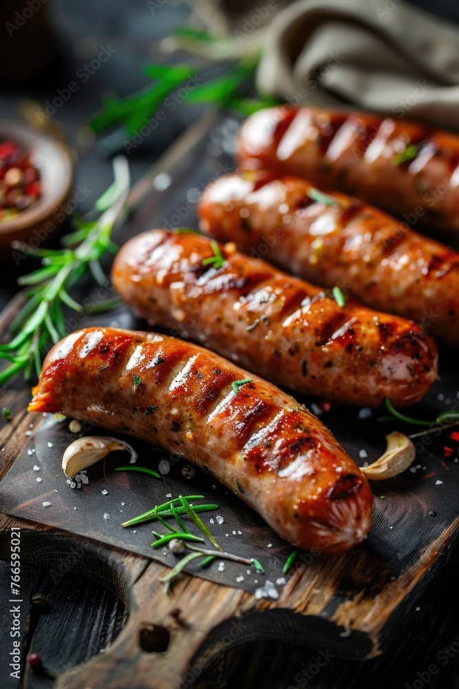 Fresh sausages ready for cooking. Great for food blogs and recipes