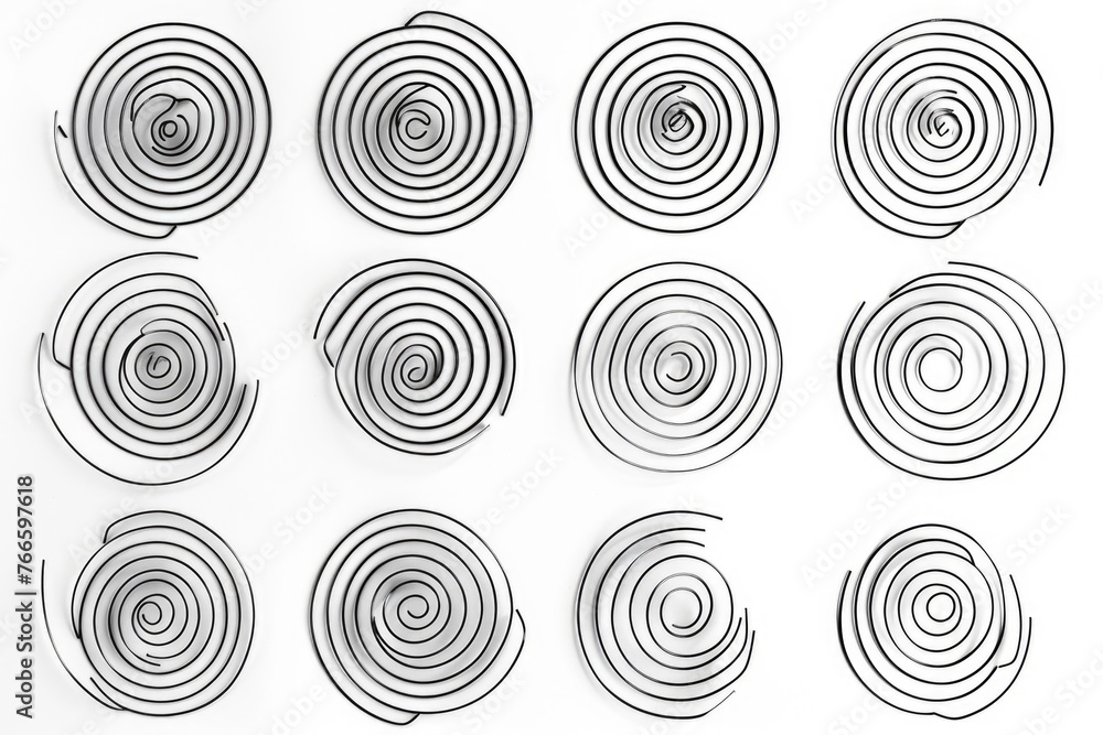 Abstract image of spirals on a white background. Suitable for graphic design projects Abstract image of spirals on a white background. Suitable for graphic design projects
