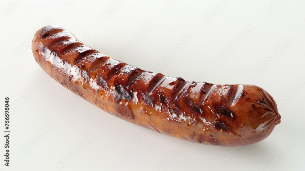 A hot dog on a white table, perfect for food blogs or menus A hot dog on a white table, perfect for food blogs or menus