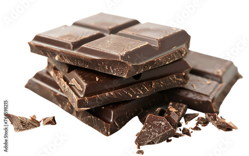 Dark chocolate isolated on white or transparent background