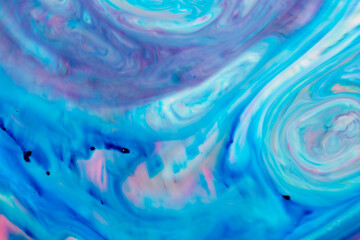 Fotobehang Kristal Acrylverf met blauw marmerpatroon  © FATIR29