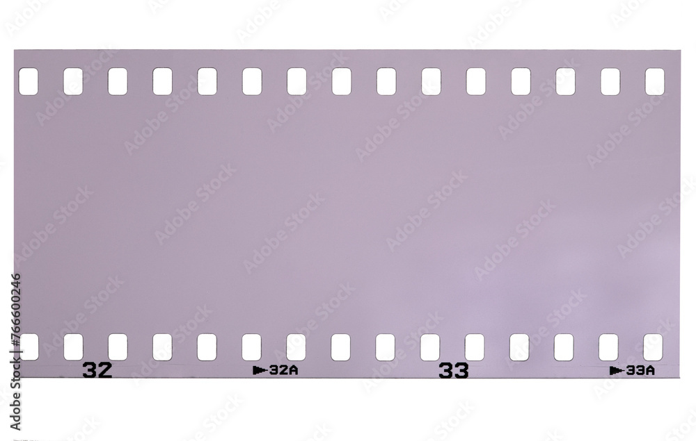 Blank photographic film on an isolated background.