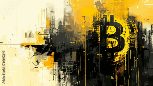 Bitcoin Gemälde Farben Luxus Kryptowährung Kunst