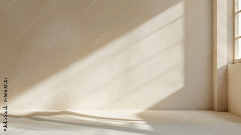 Simple empty room with white floor, suitable for interior design projects