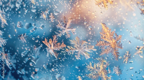 Snowflakes floating in the air, perfect for winter-themed designs