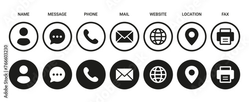 Contact us icon. Web icons set , location, location, call, phone, telephone, chat, message, mail, envelope, globe, profile, user, fax, printer, website, icon, signs. contact information icons
