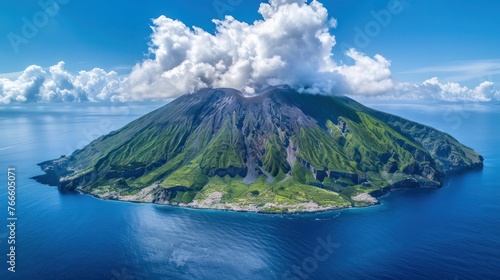 Stromboli, a volcano, is part of the Aeolian Islands.
