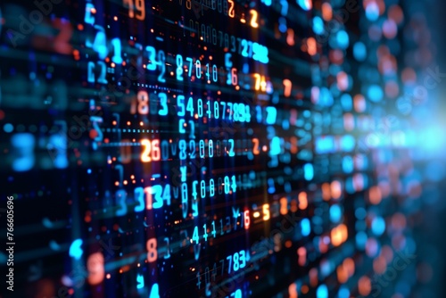 Wallpaper Mural Digital Data Deluge: Computer Screen Awash with Analytical Numbers. Torontodigital.ca