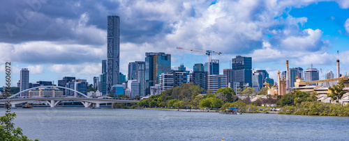 Modern skyscrapers with Meriton bulding near the Brisbane River