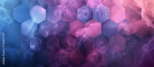 A vibrant abstract background featuring colorful hexagonal shapes creating a dynamic and visually striking pattern.