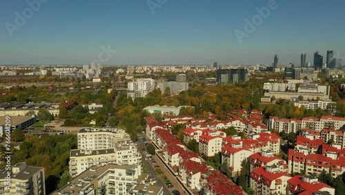 Beautiful Housing Estate Ochota Warsaw Aerial View Poland photo