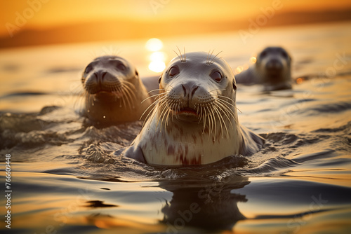 Seal at outdoors in wildlife. Animal