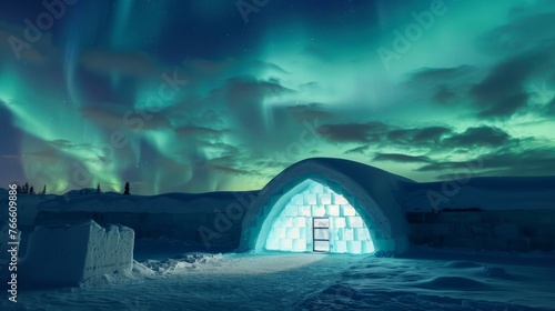 Ice hotel experience under the Northern Lights