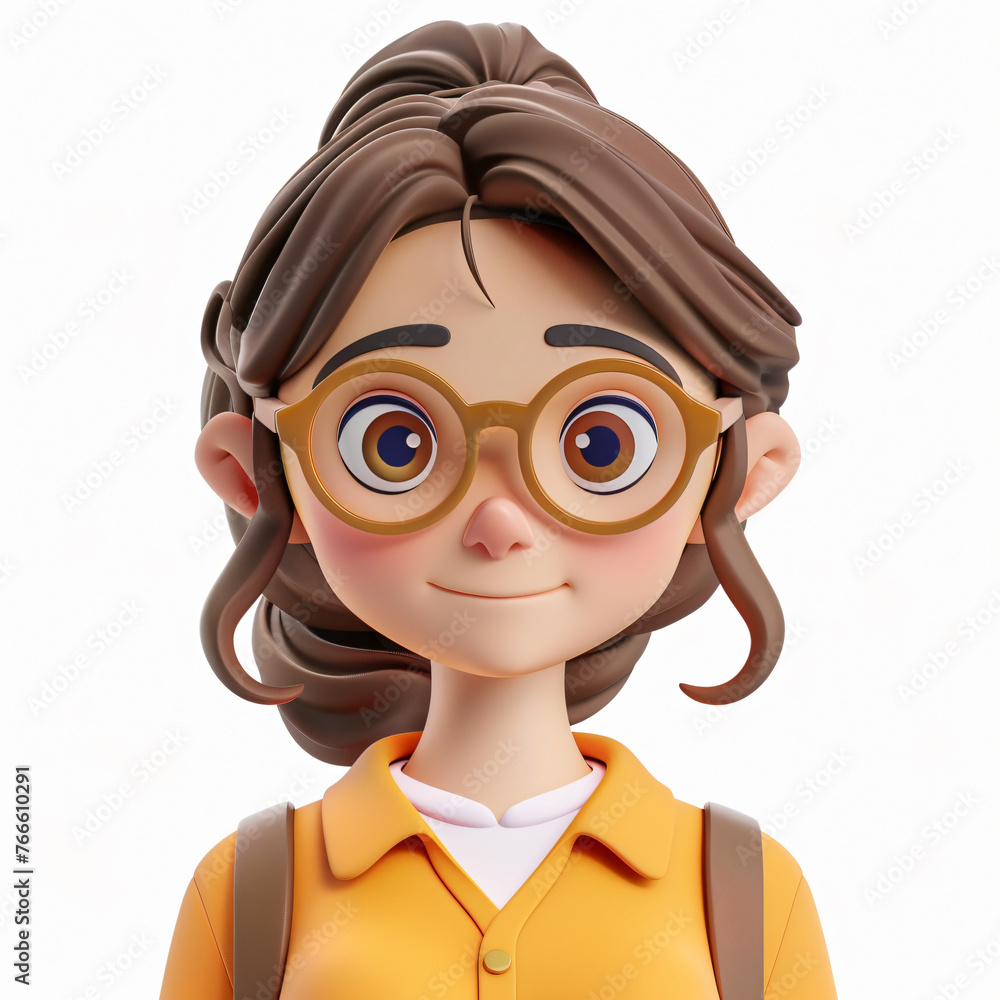 3d render icon of girl teacher cartoon plastic generated AI 3d render icon of girl teacher cartoon plastic generated AI