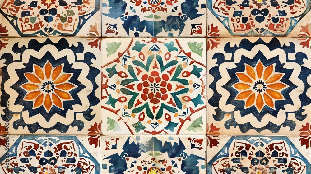Moroccan tile pattern with intricate designs