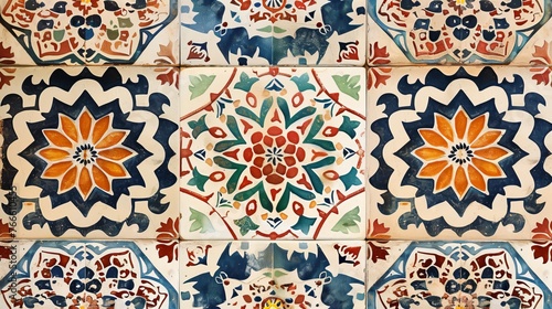 Moroccan tile pattern with intricate designs
