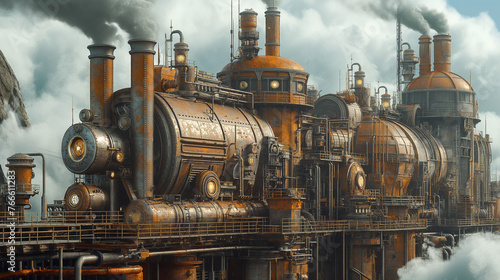  construction, vintage background, products, enginer, generative, ai, steampunk, background