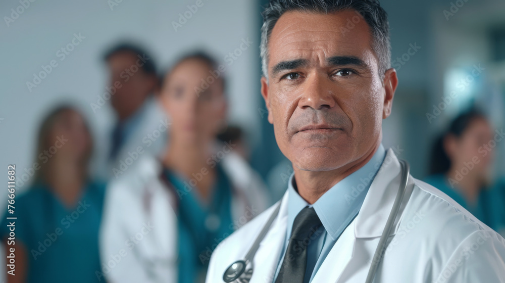 A confident healthcare professional in a lab coat with a stethoscope. A confident healthcare professional in a lab coat with a stethoscope.
