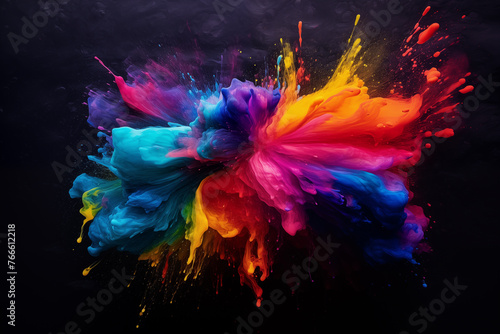 colorful abstract background, paints explosion