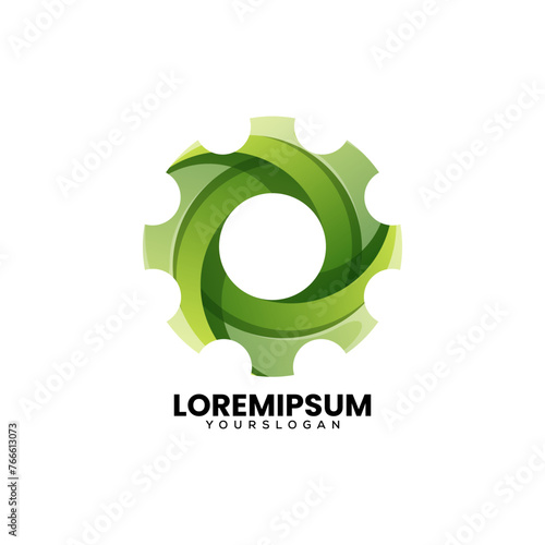 gear gradient logo design