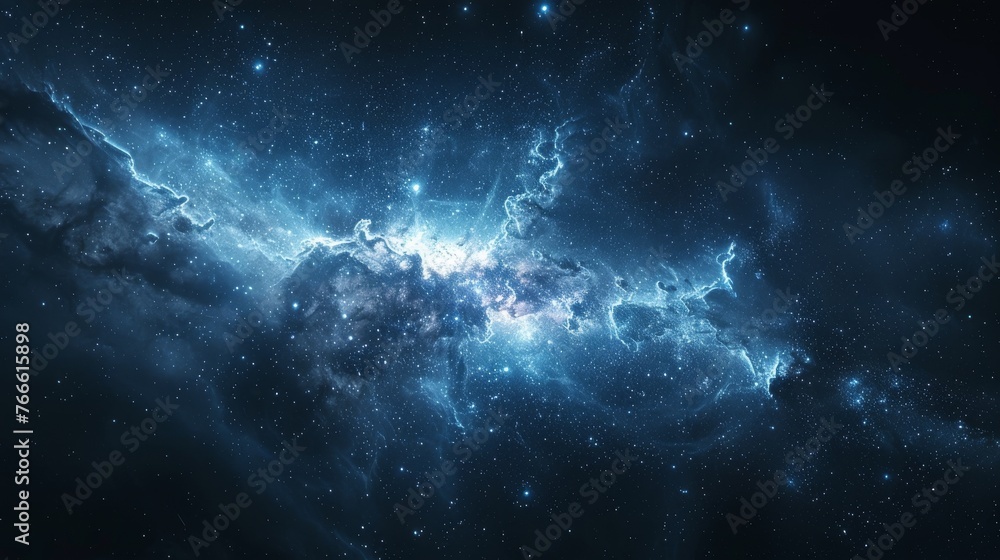 Blue and Black Space Filled With Stars