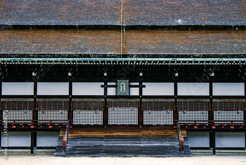 Architectural Detail of Shishinden Hall's Roofing at Kyoto-gosho (Kyoto Imperial Palace), March 2024 photo