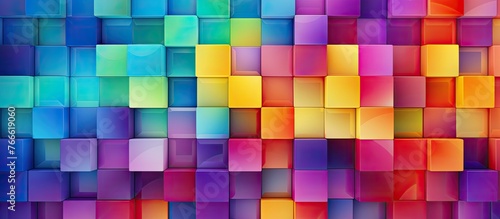 An abstract background filled with a variety of colorful squares and rectangles arranged in a pattern