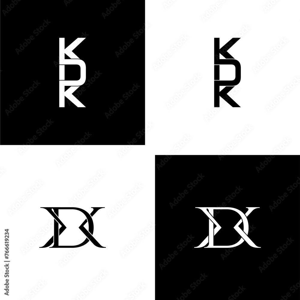 kdk lettering initial monogram logo design set kdk lettering initial monogram logo design set