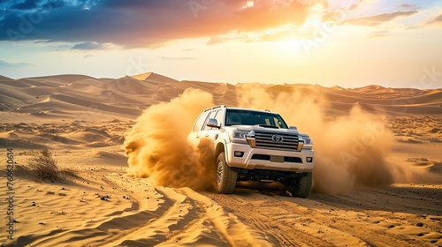 4x4 SUV car off road on the desert