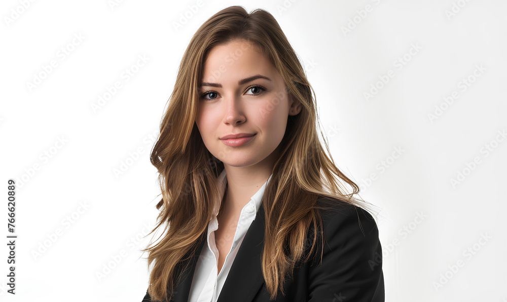young cute businesswoman on white background young cute businesswoman on white background